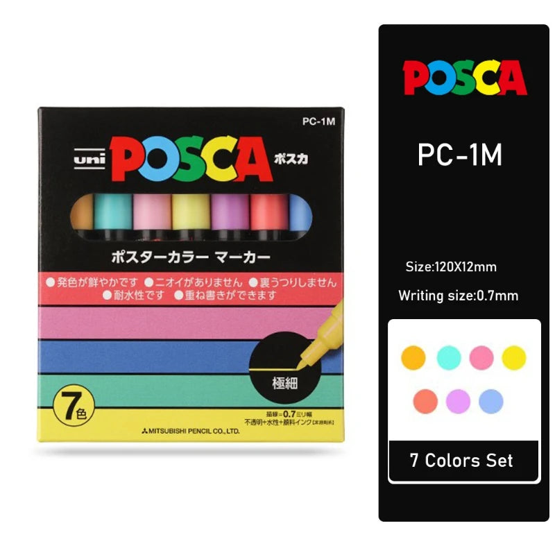 Set of UNI POSCA acrylic Japanese markers