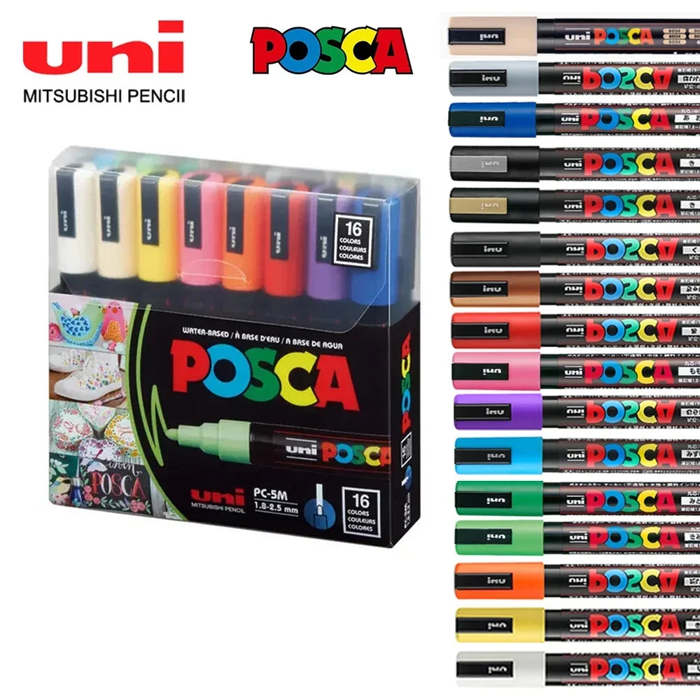 Set of UNI POSCA acrylic Japanese markers