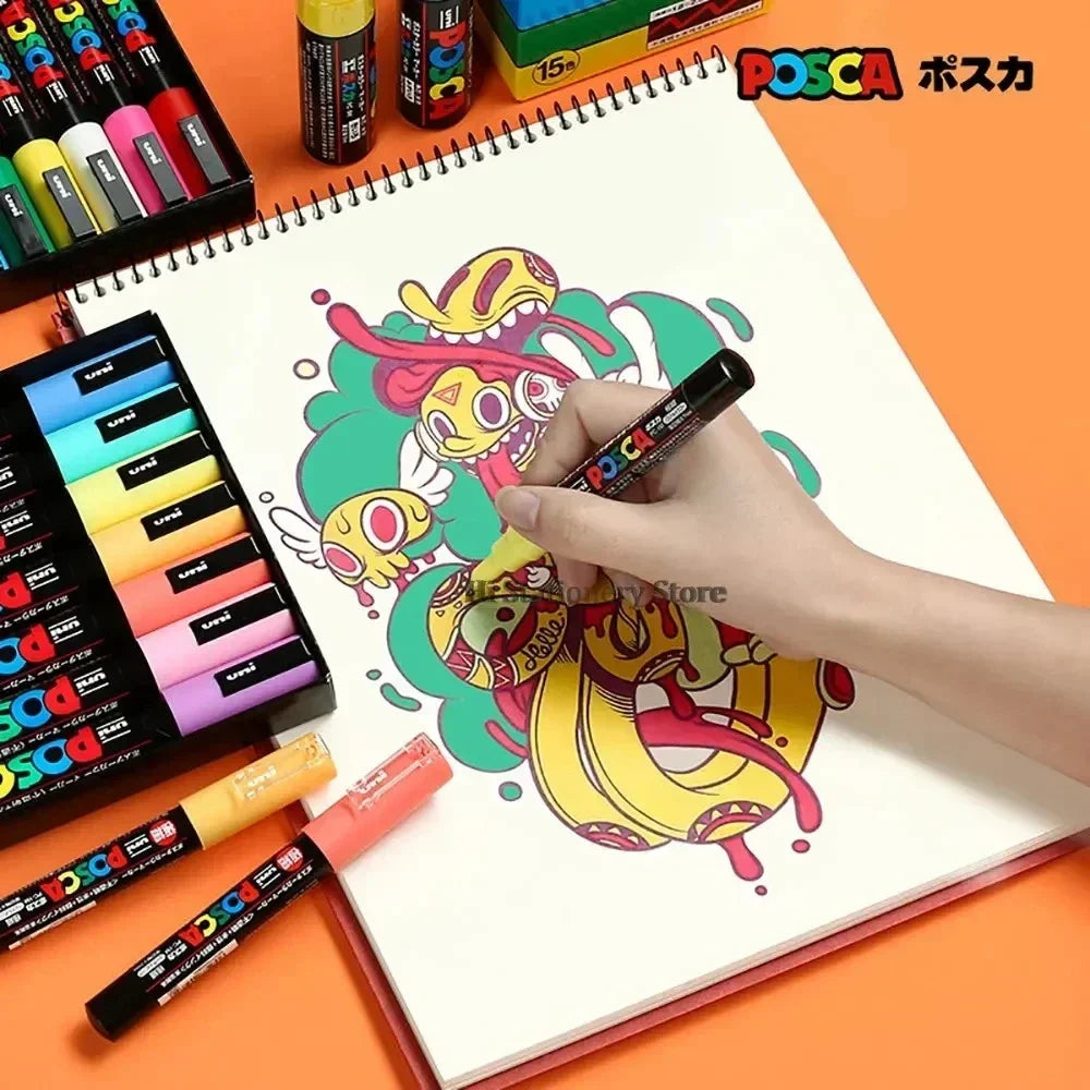 Set of UNI POSCA acrylic Japanese markers