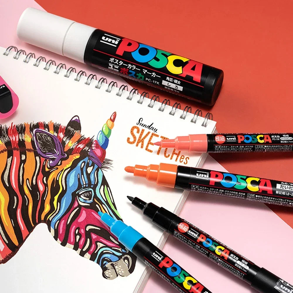 Set of UNI POSCA acrylic Japanese markers