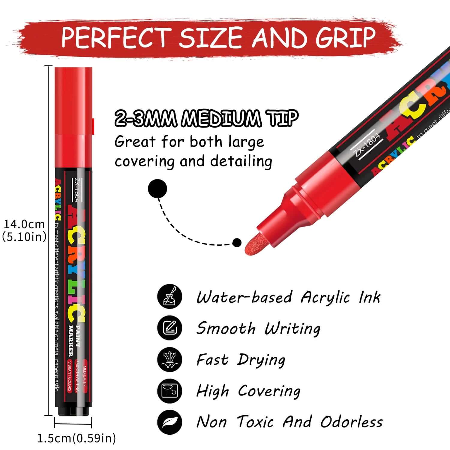 Set of acrylic markers