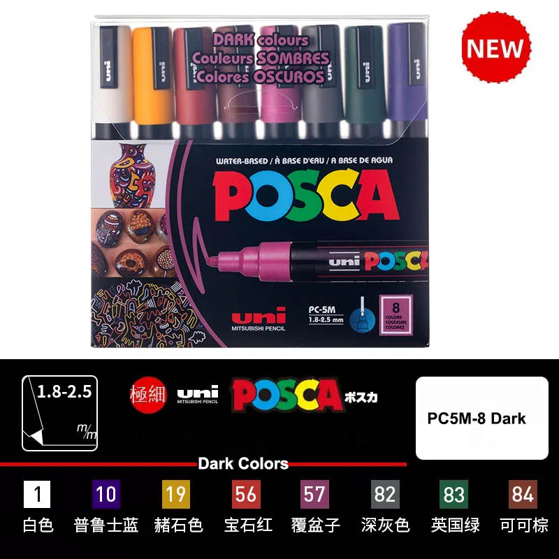 Zestaw akrylowych japońskich markerów UNI POSCA