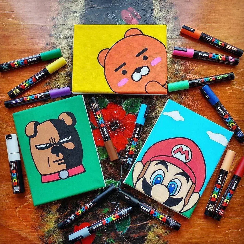 Set of UNI POSCA acrylic Japanese markers