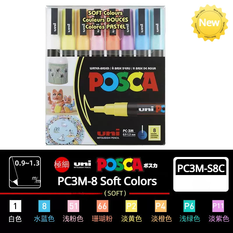 Zestaw akrylowych japońskich markerów UNI POSCA