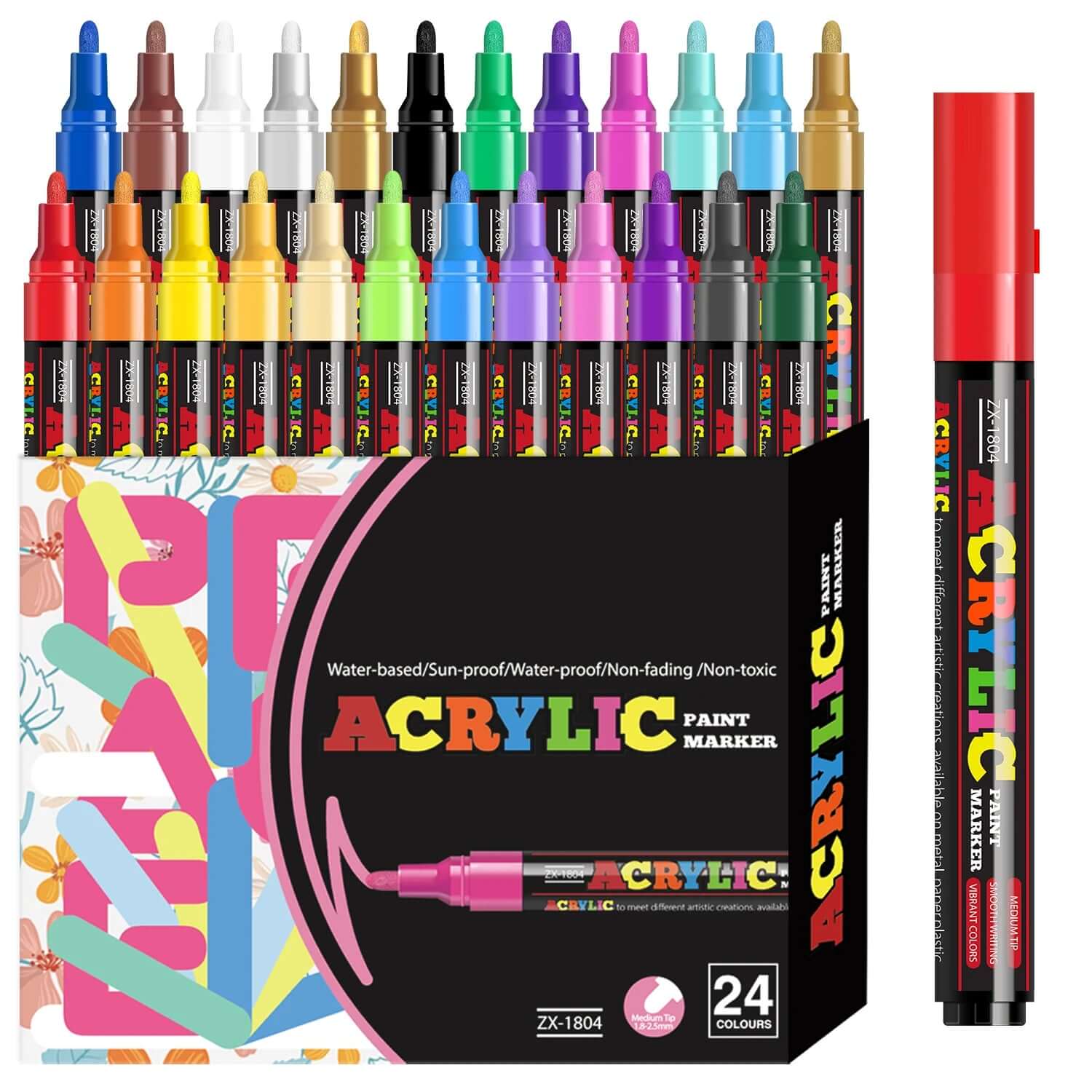 Set of acrylic markers