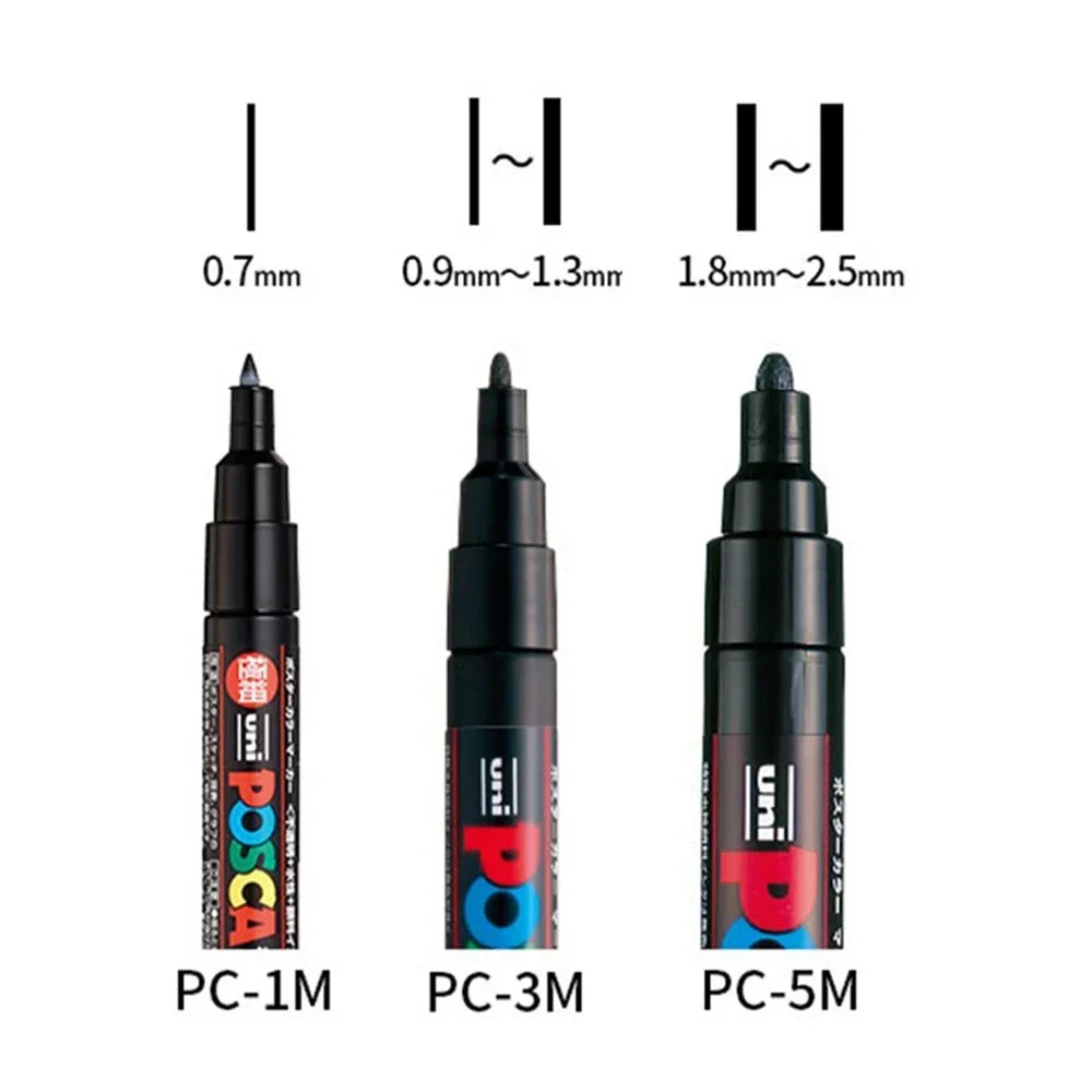 Set of UNI POSCA acrylic Japanese markers