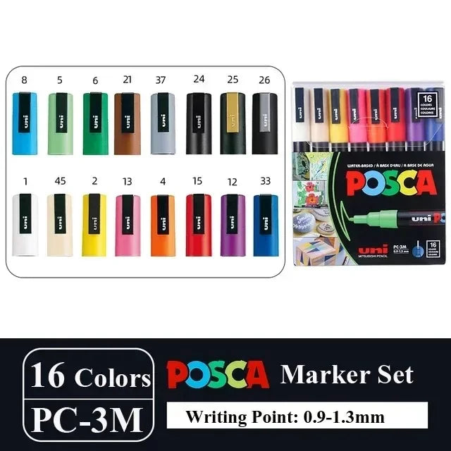 Zestaw akrylowych japońskich markerów UNI POSCA