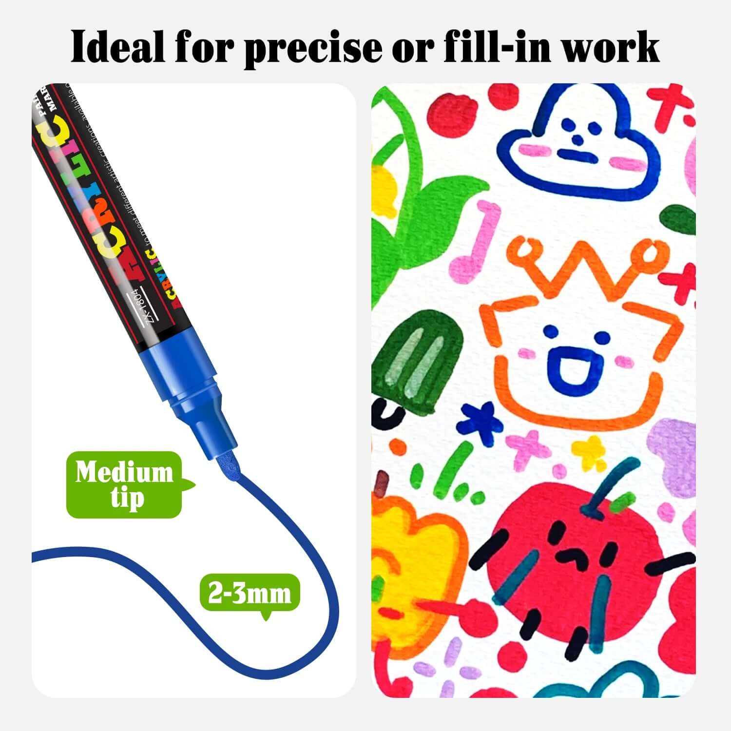 Set of acrylic markers