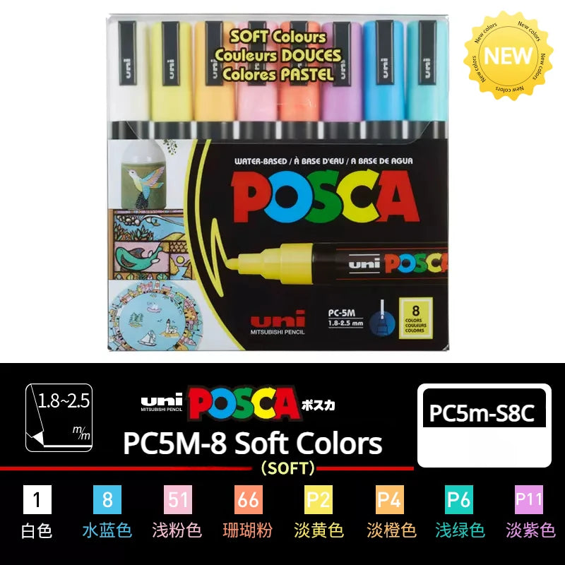 Zestaw akrylowych japońskich markerów UNI POSCA